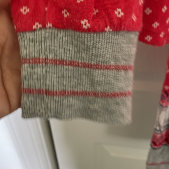 Cuddl Duds M pajamas 2pc red blue grey white. Cuffed sleeves & legs Drawstring - Picture 5 of 10